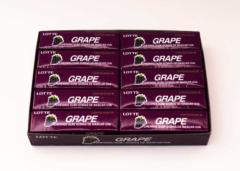 Жевательная резинка «LOTTE» со вкусом
черного винограда
блок 20 уп. по 5 пластин Жевательная резинка «LOTTE» со вкусом
черного винограда
блок 20 уп. по 5 пластин